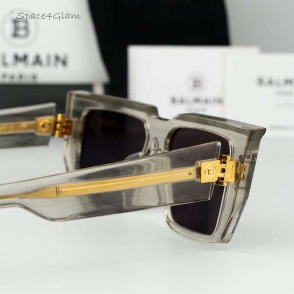 Balmain Women Sunglasses Crystal Grey Gold Cat Eye B-VI BPS-121B-54 BRAND NEW main image 6
